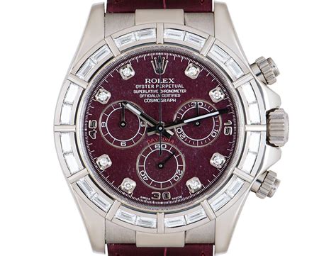 Rolex Unworn Daytona NOS White Gold Rare Rubellite Diamond 